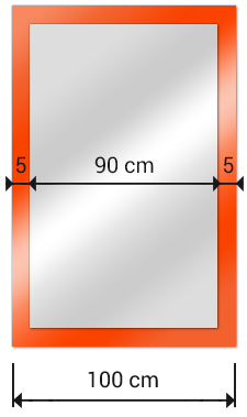 espejo rectangular sobre cristal lacado medidas