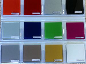 muestras de colores de vidrios lacados